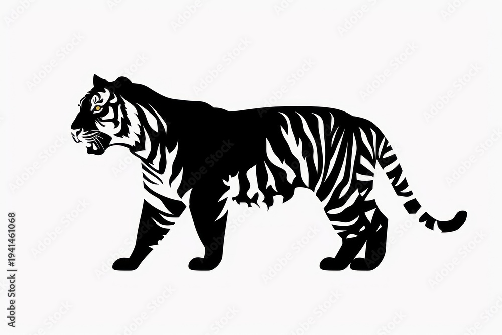 Naklejka premium Tiger Silhouette clip art silhouette wildlife animal.