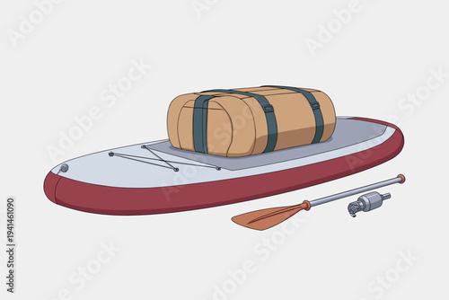 Folded SUP Board with Paddle and Pump