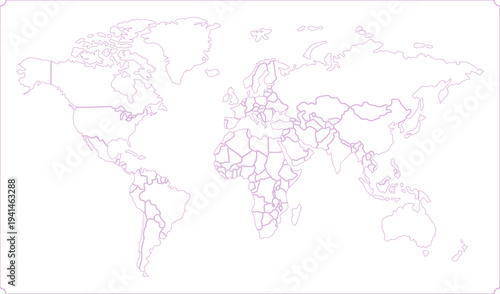 World Atlas Map Vector – Detailed Global Geography Illustration