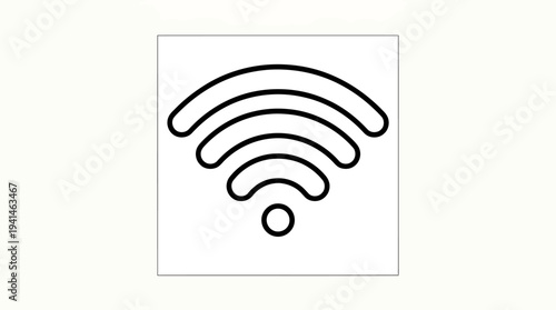 Minimalist Black Outline WiFi Signal Icon Vector Illustration for Wireless Connectivity, Internet Access, and Network Status Display