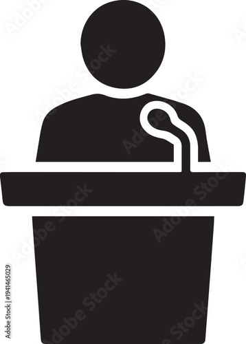 Speaker icon, representing speech, public speaking, and announcement