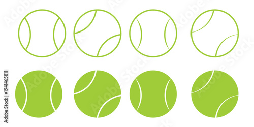 Tennis ball icon. Line and Silhouette Icon Set. tennis ball vector icon set pictogram. Green and black Tennis Ball Icon set. Abstract Tennis Ball Icon Pack – Modern Sports Vector. tennis ball icon 