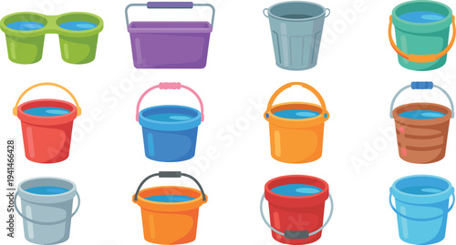 Set of various colorful doodle style sofas and couches for interior design and home furniture decoration projects