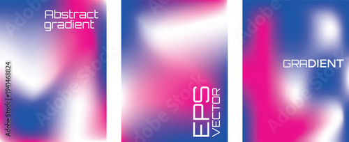 Abstract poster collection with blurred backgrounds, vibrant color gradients, and defocused color templates for creative graphic design, vector illustration