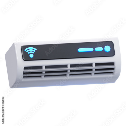 3D illustration of a white wireless router with glowing blue status lights and a Wi-Fi symbol