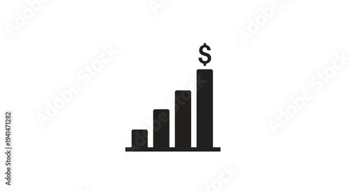 Growing financial chart with a dollar sign indicating positive economic trends