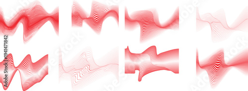 Design elements set . Abstract Vector Striped Geometric Background, parallel horizontal hand drawn wavy lines pattern .
