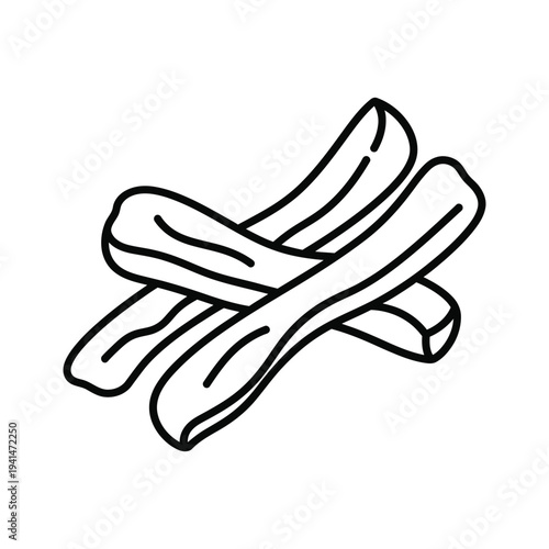 Hand drawn fried potato wedges sketch for side dish menu and snack branding