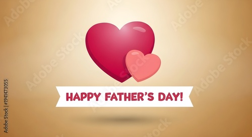 Heartfelt father's day greeting with red hearts