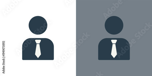 Minimalist vector icon representing a business professional, ideal for user profiles, employee avatars, corporate websites, and professional identity applications. Simple and clean design