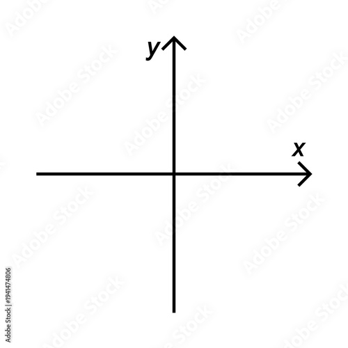 Empty Cartesian coordinate system vector math physics illustration
