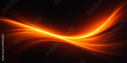 Abstract vibrant, flowing golden light trails against a deep, dark backdrop, evoking a sense of energy and movement, perfect for any visual needs.