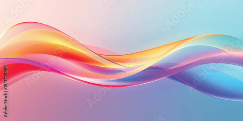 An abstract colorful wave background featuring a flow of bright pink and blue lines creates a dynamic motion pattern with light curves for a modern vector art wallpaper design template