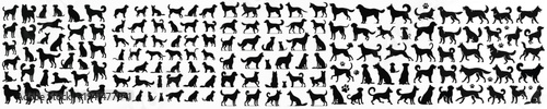 Vector set image silhouette of dog