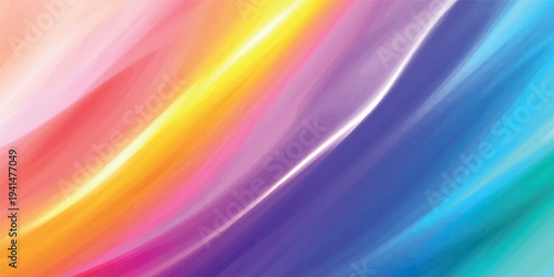 Abstract colorful background featuring a bright rainbow gradient with smooth wave lines and a blurred motion texture for a modern artistic wallpaper design