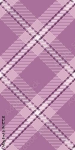 Festive check seamless vector, overlay texture plaid pattern. Self tartan textile background fabric in pink and light colors.