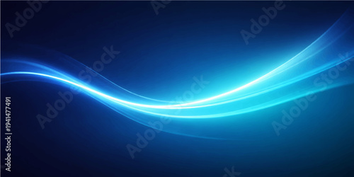 Abstract luminous blue waves dance across a deep indigo canvas, creating an ethereal and dynamic composition that evokes a sense of serenity and movement.