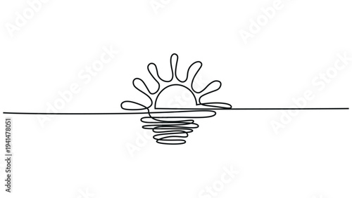 A light bulb with a sun rising behind it