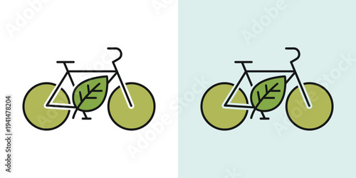 Minimalist Vector Illustration of Eco Bicycle Icon Representing Sustainable Transport and Green Lifestyle