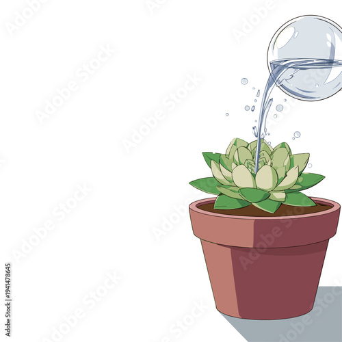 Minimalist Succulent Self Watering Globe Illustration