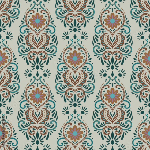Sage Garden Boho Floral Medallion Pattern