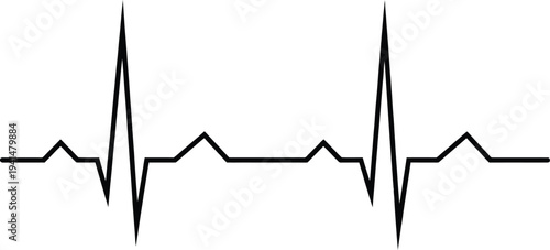 Ecg heartbeat line graph with peaks and troughs