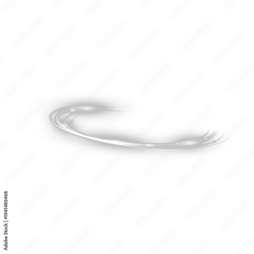 Fototapeta premium Glowing White Circular Light Streak with Dynamic Motion Trail on Transparent Background