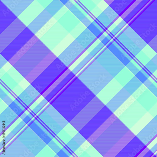 Gingham textile background texture, identity plaid seamless fabric. Multicultural vector pattern check tartan in blue and light colors.