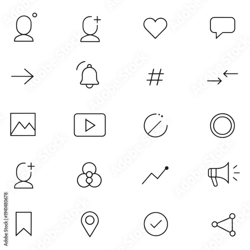 Social media icons for online engagement and networking