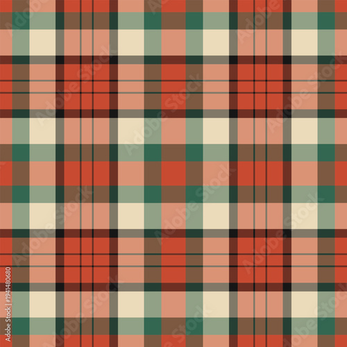 French pattern background fabric, idea vector tartan seamless. Workshop check texture plaid textile in orange and red colors.