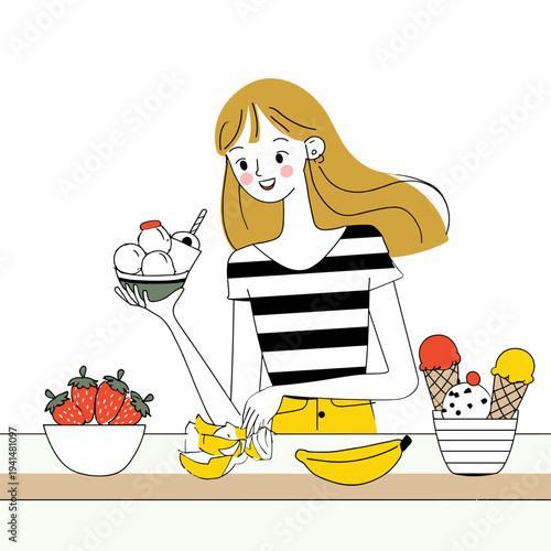 Portable Ice Cream Maker at Picnic Table