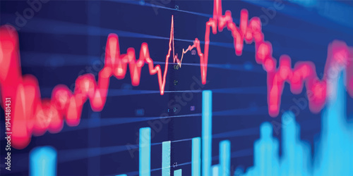 A medical blue monitor displays a digital heart beat cardiogram and pulse data wave, representing a professional health technology graph used in hospital medicine for ECG and EKG chart analysis