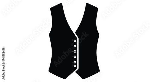 A black waistcoat design with button details a striking silhouette