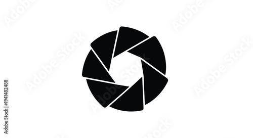 Circular aperture diagram with sharp edges a striking black silhouette