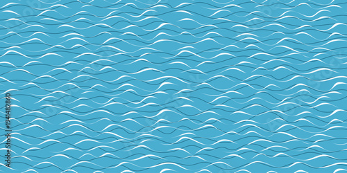 Ripples and water waves, sea surface, vector natural background, banner