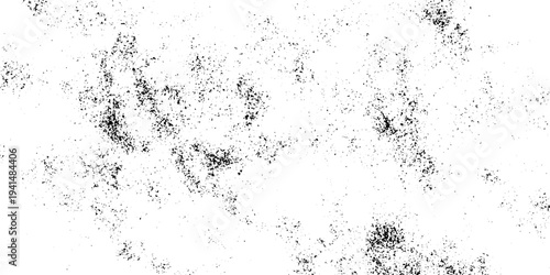 Minimalist grunge texture with scattered black ink splatters on a white background, abstract, high contrast, distressed aesthetic.