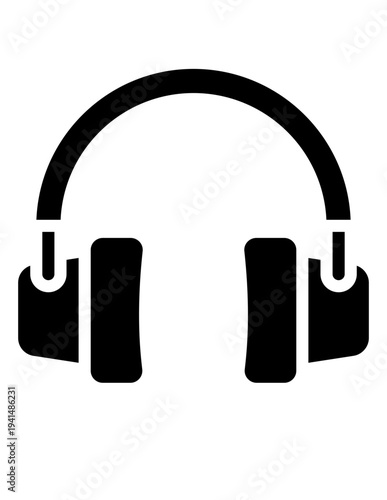 headset glyph icon vector illustration