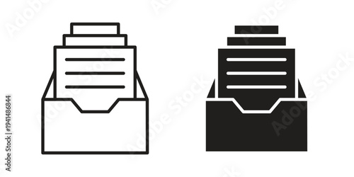 Archive icon simple outline style. Editable stroke EPS 10
