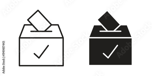 Ballot icon simple outline style. Editable stroke EPS 10