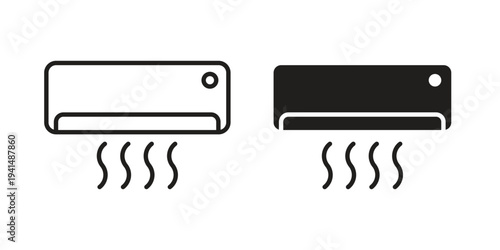 Air conditioner icon simple outline style. Editable stroke EPS 10