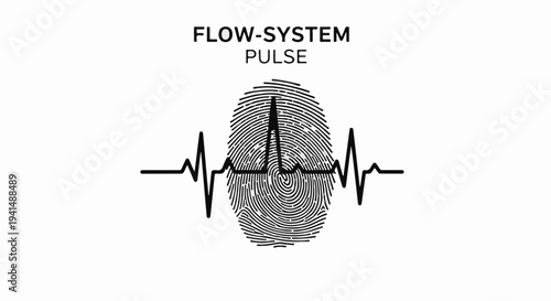 Fingerprint pulse line symbolizes identity, life, and unique connection
