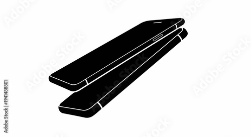 Sleek, modern smartphone viewed from above, showcasing its thin profile and minimalist design