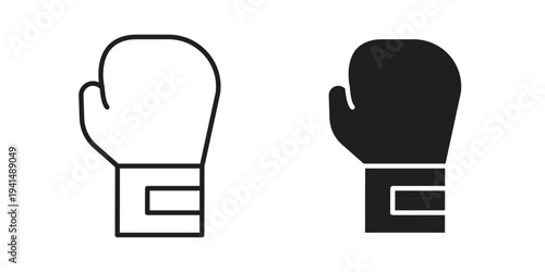 Boxing glove icon simple outline style. Editable stroke EPS 10