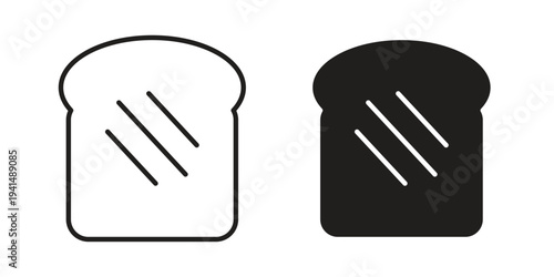 Bread icon simple outline style. Editable stroke EPS 10
