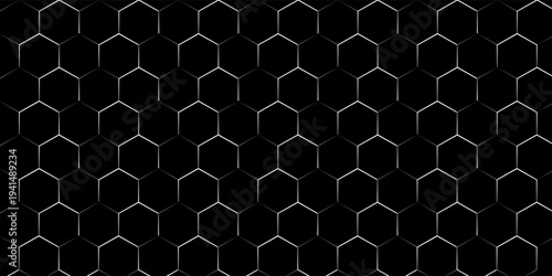 Abstract white hexagon geometric pattern background. Futuristic digital high-technology banner