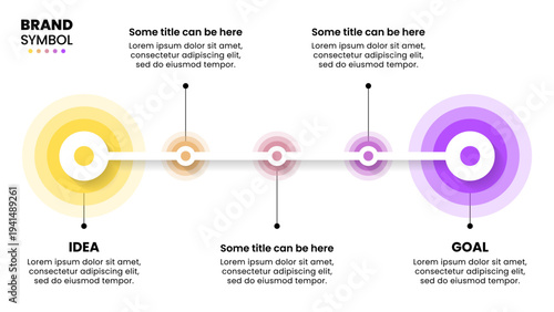 Infographic template. Line with idea, goal and 5 steps