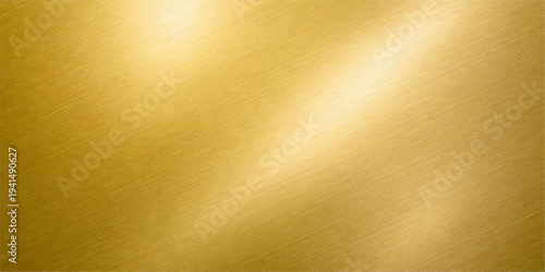 A vintage brushed gold metal texture features a rough grunge pattern on an antique material surface for a blank wallpaper backdrop