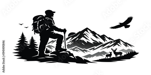 A fashion sketch illustration of a man and woman on a wooden boat featuring a vintage woodcut design and stylized cartoon drawing elements