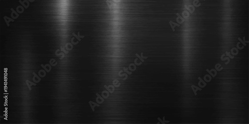 Polished silver stainless steel plate with a brushed aluminum texture and industrial gray metal surface provides an abstract metallic background with space for text