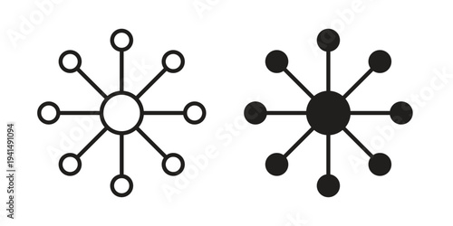Chart connected icon simple outline style. Editable stroke EPS 10